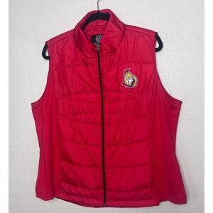 Ottawa Senators Women's Red Puffer Vest Stretch Side Panels Size XXL NHL Hockey